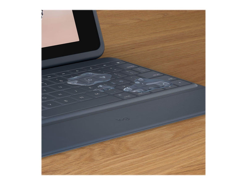 Logitech Rugged Combo 3 - keyboard and folio case - classic blue - Tastatur & Folio-Set - Blau