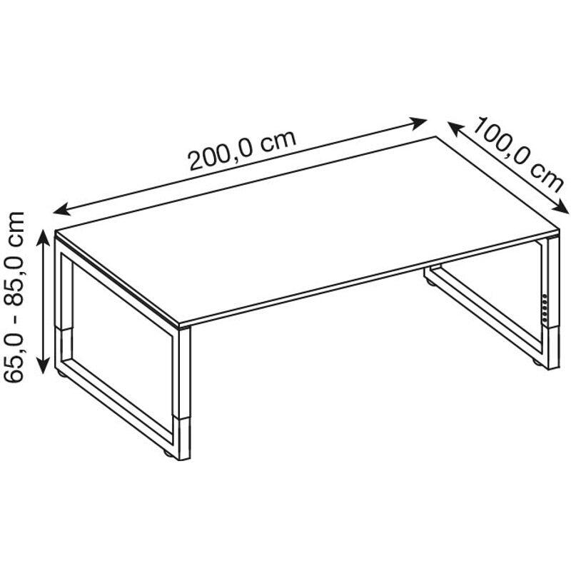 HAMMERBACHER höhenverstellbarer Schreibtisch VRS2E/3/S ahorn