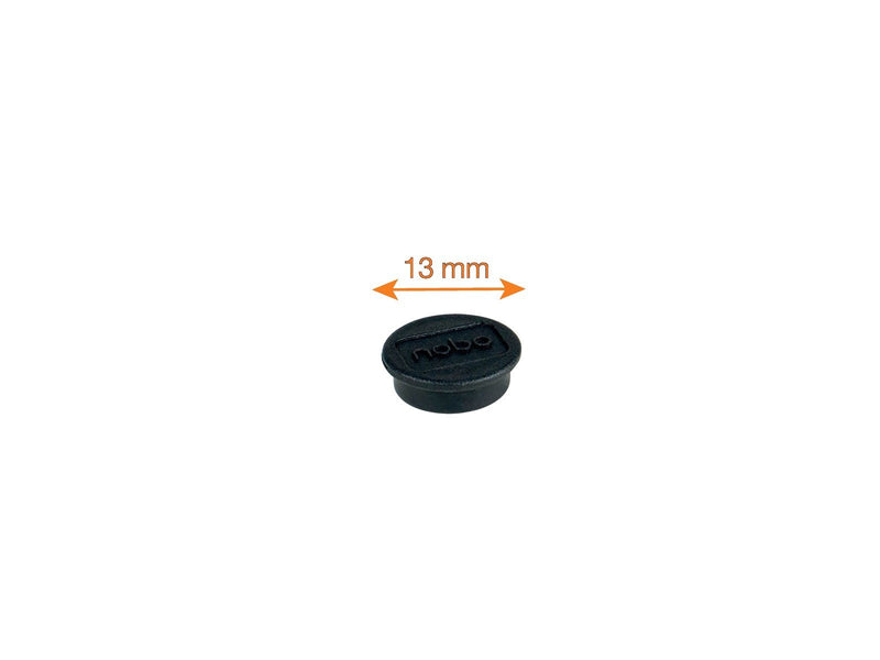 Nobo  Magnete, 13 mm, 10 Stück, schwarz Schwarz