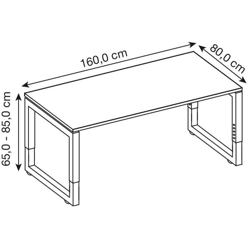 HAMMERBACHER höhenverstellbarer Schreibtisch VRS16/5/S lichtgrau