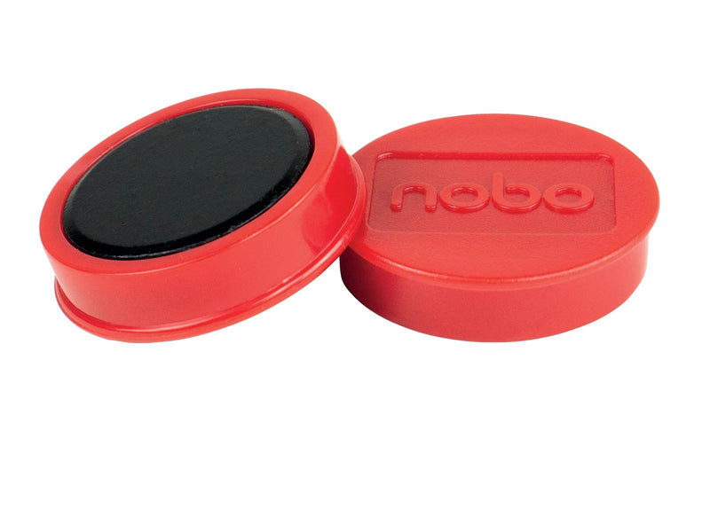 Nobo  Magnete, 38 mm, extra stark, 10 Stück, farbig sortiert Rot