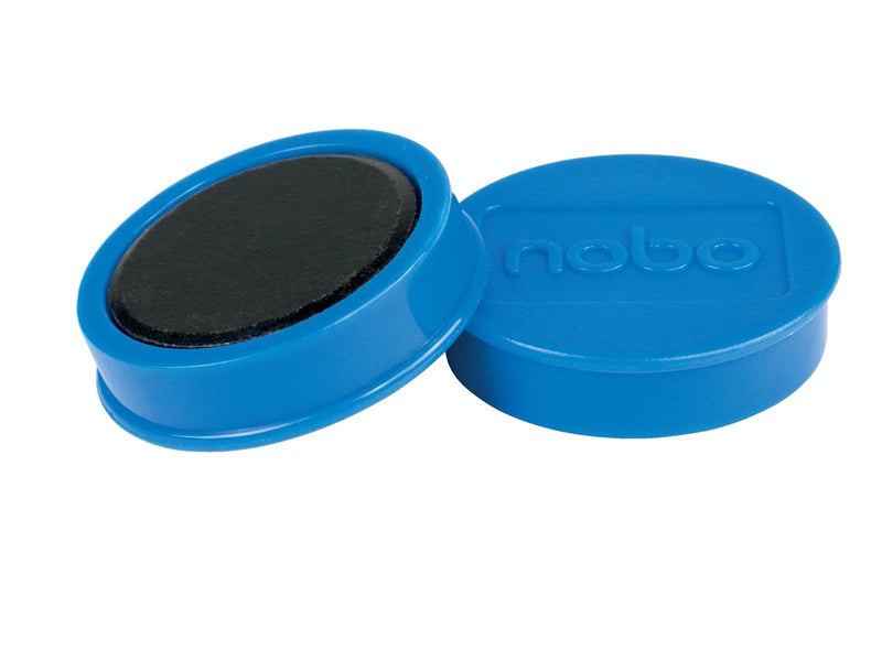 Nobo  Magnete, 38 mm, extra stark, 10 Stück, farbig sortiert Blau