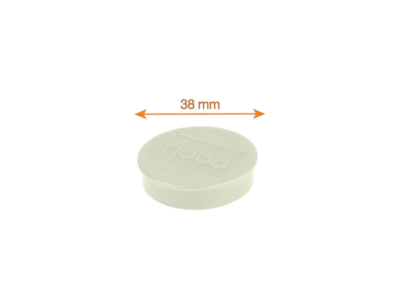 Nobo  Magnete, 38 mm, extra stark, 10 Stück, farbig sortiert Weiß