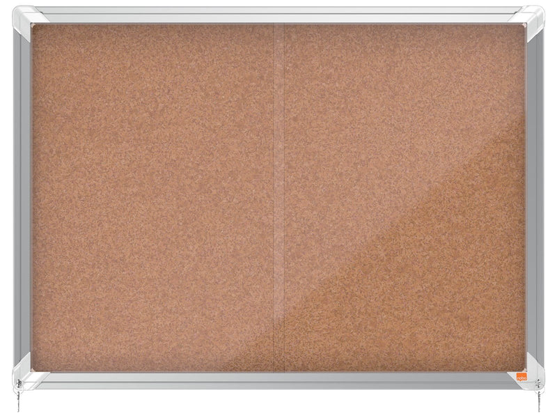 Nobo Premium Plus Schaukasten für den Innenbereich 8 x A4, Kork, Schiebetür