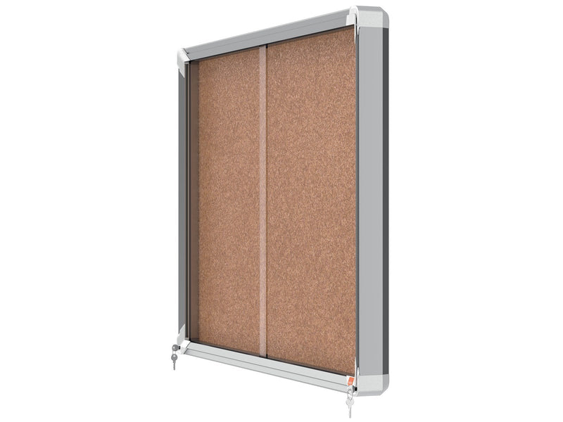 Nobo Premium Plus Schaukasten für den Innenbereich 8 x A4, Kork, Schiebetür
