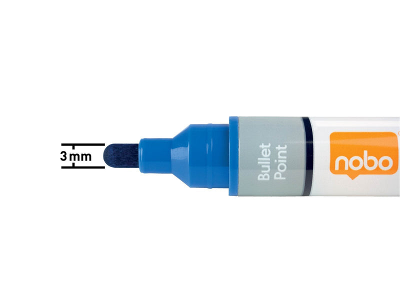 Nobo  Liquid Ink Boardmarker, trocken abwischbar, 10 Stück Blau