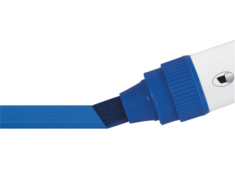Nobo  Glide Boardmarker, trocken abwischbar, große Keilspitze, 4 Stück Blau