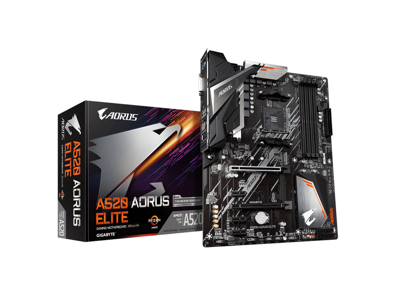 GIGABYTE A520 AORUS ELITE Mainboard - AMD A520 - AMD AM4 socket - DDR4 RAM - ATX