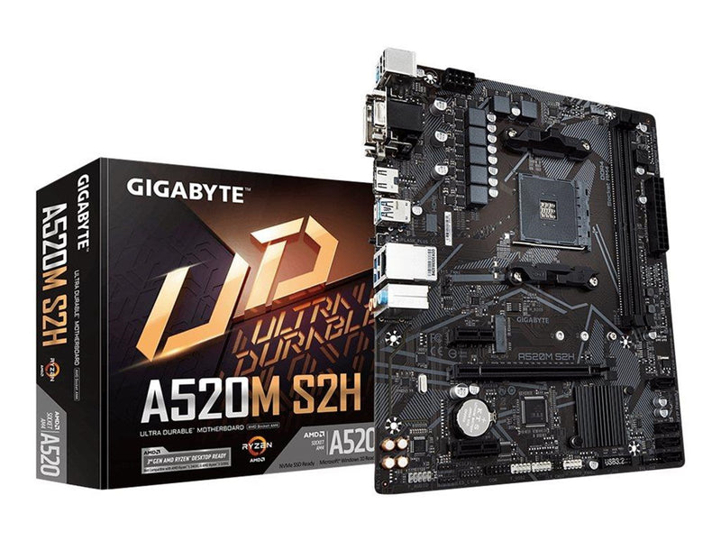 GIGABYTE A520M S2H Mainboard - AMD A520 - AMD AM4 socket - DDR4 RAM - Micro-ATX