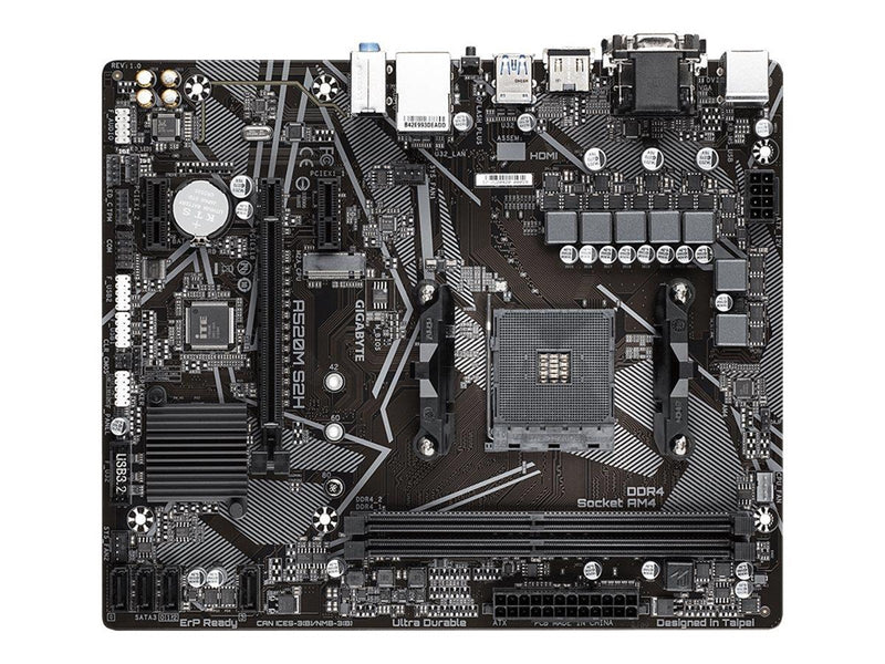 GIGABYTE A520M S2H Mainboard - AMD A520 - AMD AM4 socket - DDR4 RAM - Micro-ATX