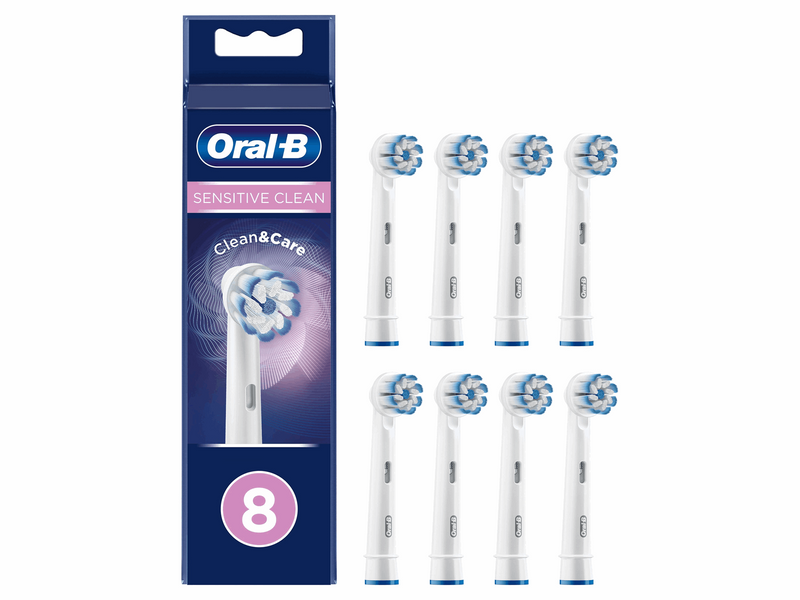 Oral-B Bürstenköpfe Sensitive Clean & Care - White - 8 pcs