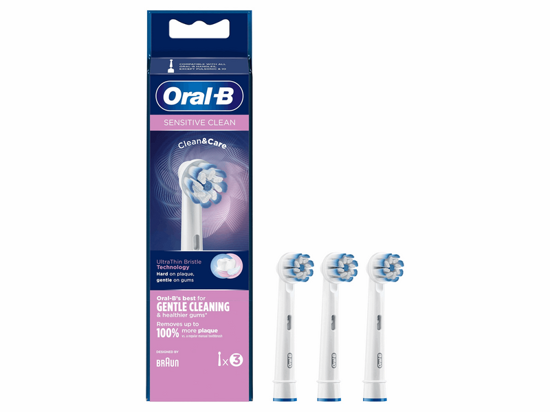 Oral-B Bürstenköpfe Sensitive Clean & Care - White - 3 pcs