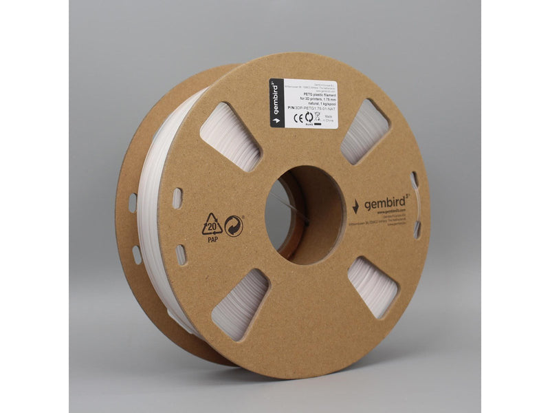 Gembird PETG (PET, PETT) filament - Natural - 1.75mm ø - 1 kg