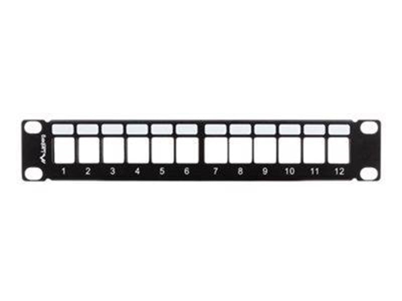 Lanberg PPKS-9112-B Patch Panel Blank 12-Port 1U with Organizer for Keystone Modules Black