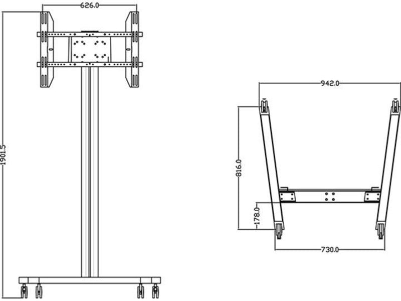 Multibrackets M Display Stand 180 Single Black 50 kg 63" Up to 700 x 400 mm