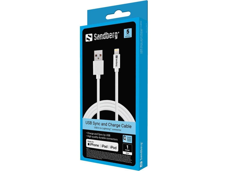 Sandberg USB to Lightning Sync and Charge Cable - 1m