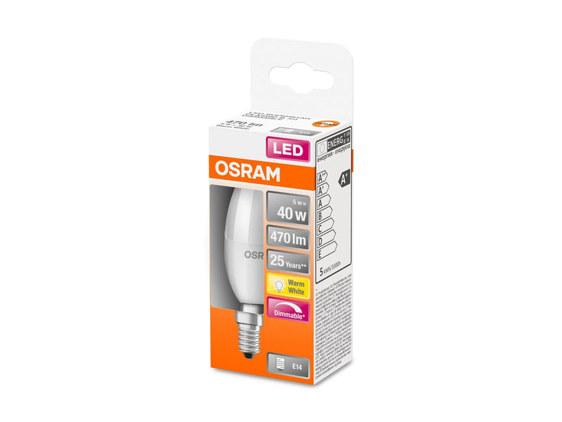 Osram LED-Lampe Candle 5W/827 (40W) frosted dimmable E14