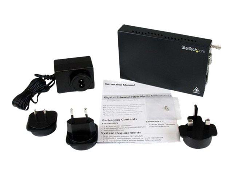StarTech.com Gigabit Ethernet Fiber Media Converter with Open SFP Slot