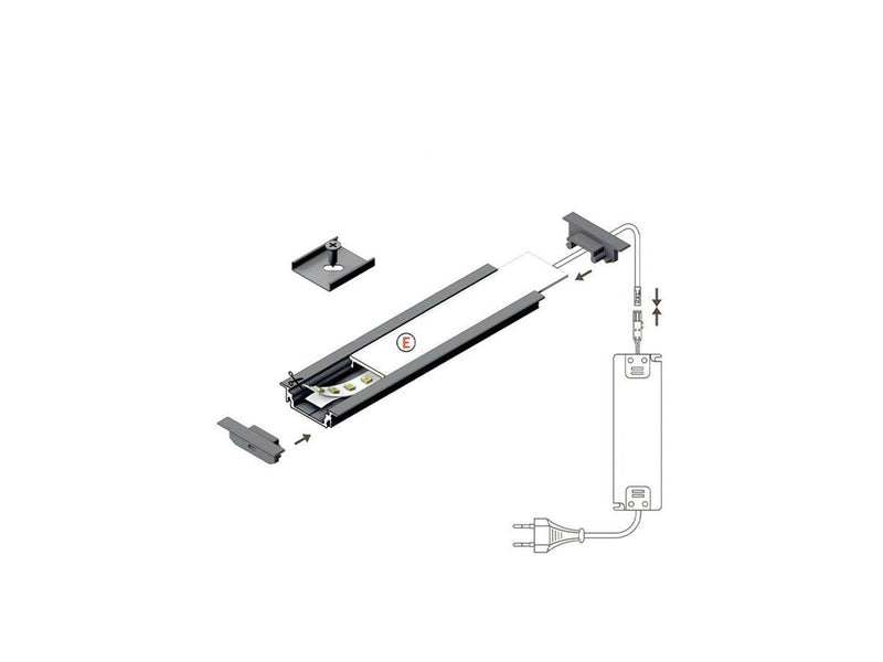 Light Solutions Aluminum profile - Model G for Philips Hue and LIFX - Alu