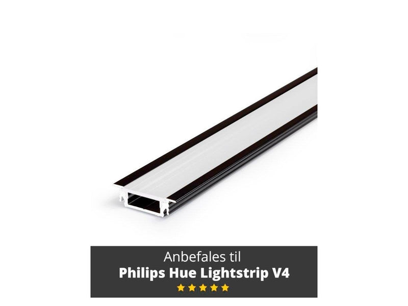 Light Solutions Aluminum profile - Model G for Philips Hue and LIFX - Black