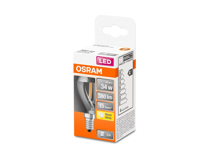 Osram LED-Lampe Mini-ball 4W/827 (34W) Mirror Clear E14