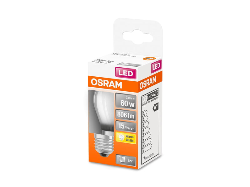 Osram LED-Lampe Mini-ball 7W/827 (60W) frosted E27
