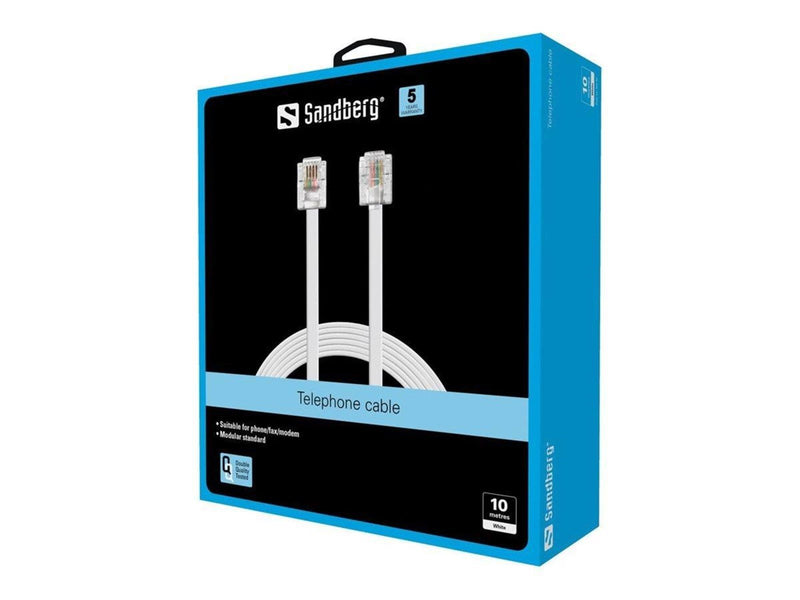 Sandberg RJ11 Telephone Cable - 10m
