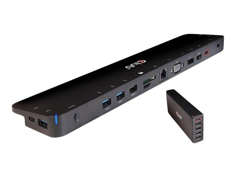 Club 3D USB Type C 3.2 Gen1 Triple Display Dynamic PD Charging Dock 100W PD Power charger