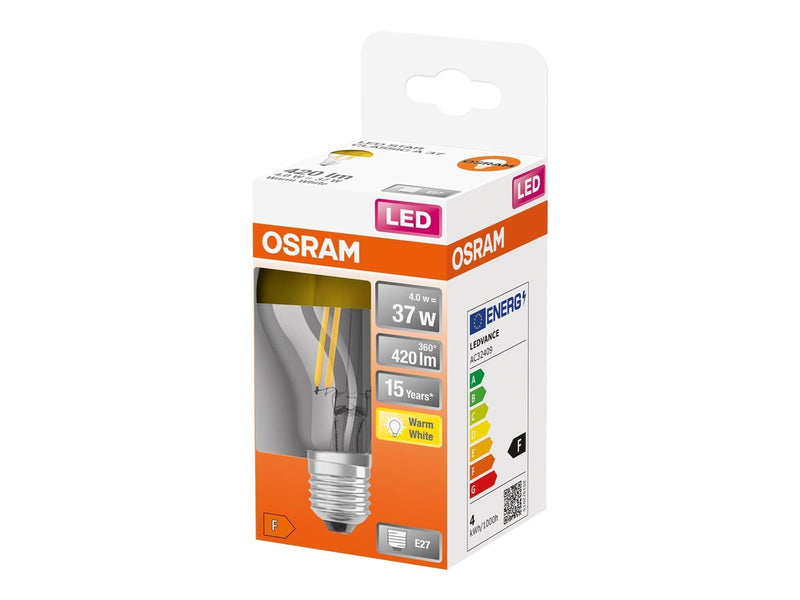 Osram LED-Lampe Standard 4W/827 (37W) filament clear mirror gold E27