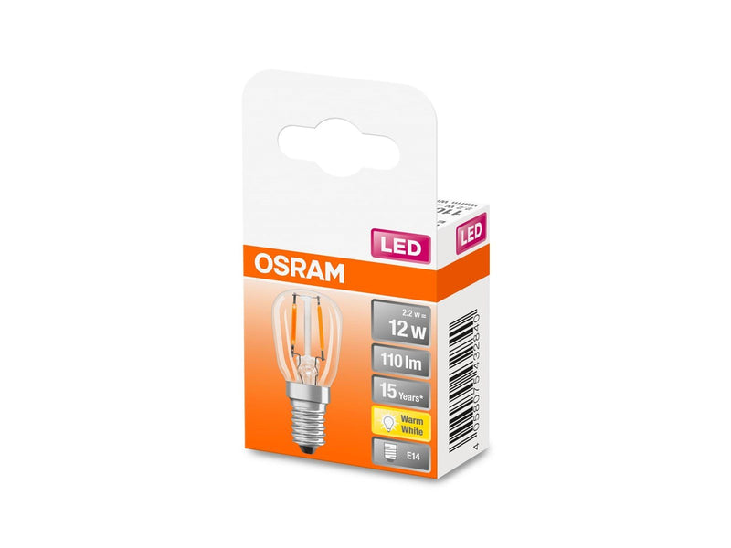 Osram LED-Lampe T26 2.2W/827 (12W) filament clear E14