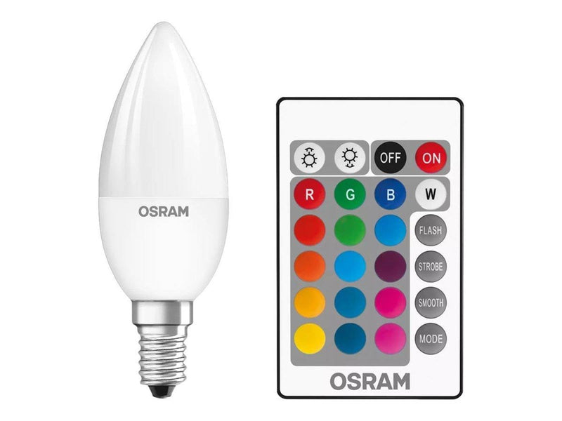Osram LED-Lampe STAR+ RGBW Remote Candle 4,5W/827 (25W) Frosted Dimmable E14