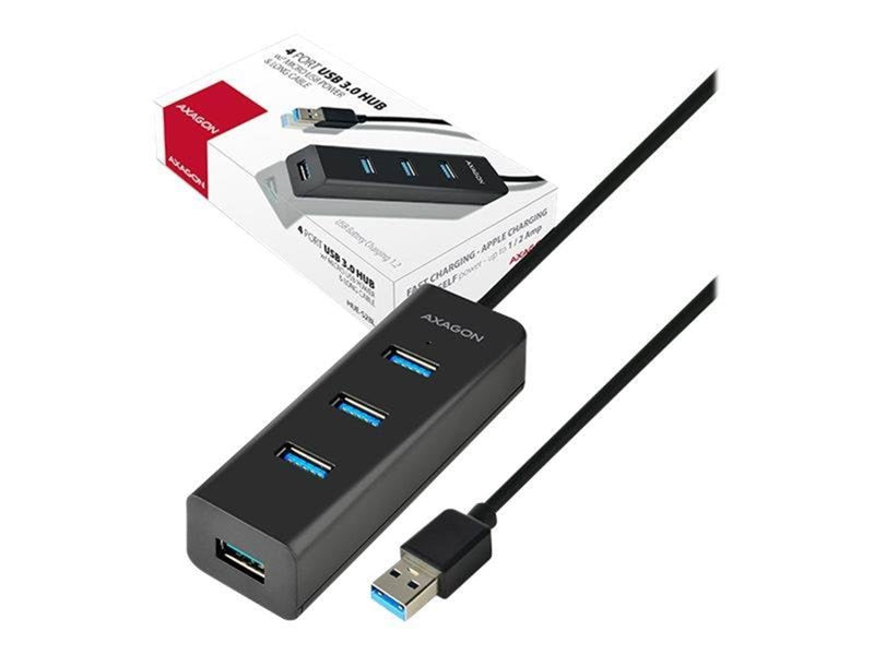 AXAGON N HUE-S2BL - hub - 4 ports USB-Hubs - USB 3.2 - 4 - Schwarz