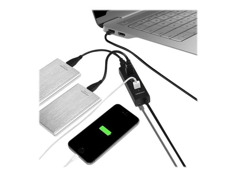 AXAGON N HUE-S2BL - hub - 4 ports USB-Hubs - USB 3.2 - 4 - Schwarz
