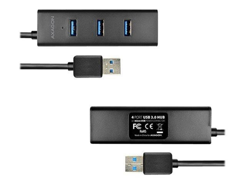 AXAGON N HUE-S2BL - hub - 4 ports USB-Hubs - USB 3.2 - 4 - Schwarz