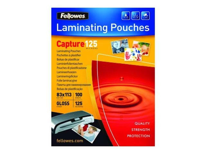Fellowes Glänzende Karten-Laminierfolie 125 Mikron - 83x113mm