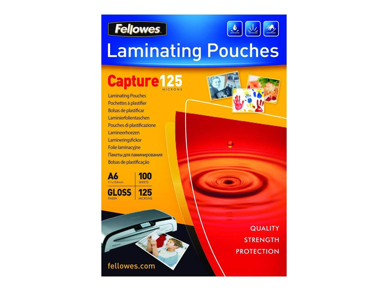 Fellowes A6 glänzende Laminierfolie 125 Mikron - 100er Pack