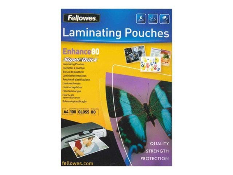 Fellowes Laminating Pouches SuperQuick Enhance 80 micron