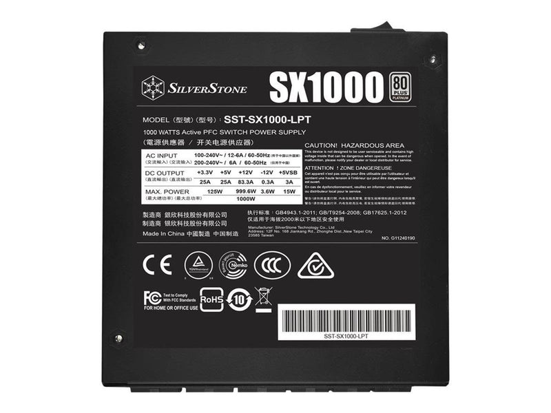 SilverStone SX1000-LPT Netzteile - 1000 Watt - 120 mm - ATX - 80 Plus Platinium