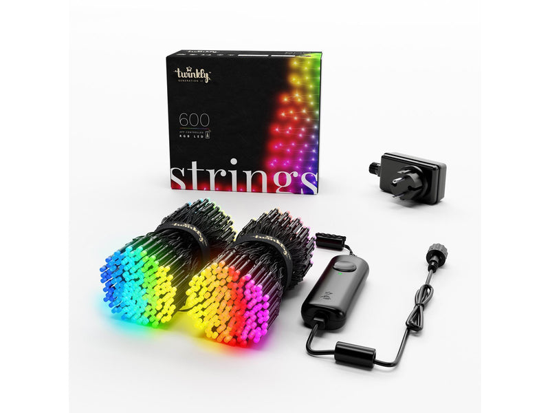 Twinkly Strings – 600 App-Controlled RGB LEDs. 48 Meters. Black Wire.