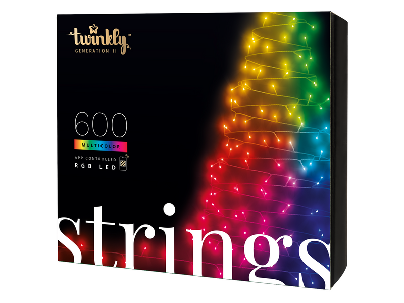 Twinkly Strings – 600 App-Controlled RGB LEDs. 48 Meters. Black Wire.