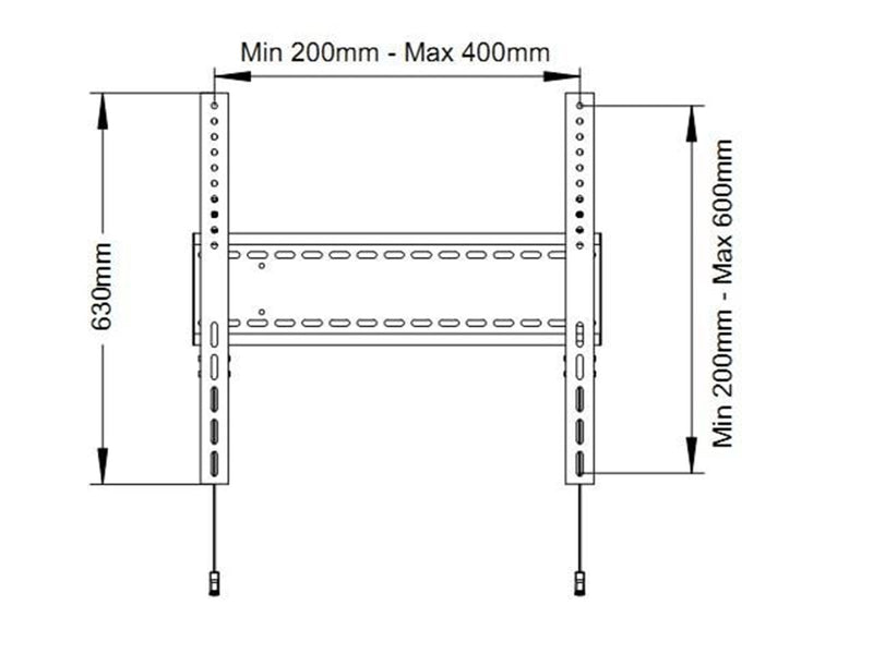 Multibrackets M Universal Wandmontage Fixed HD 125 kg 110" Up to 800 x 600 mm