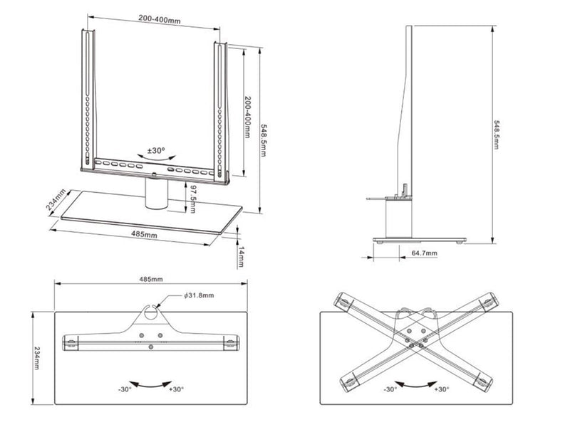 Multibrackets M VESA Tablestand Turn Black Medium MAX 400x400