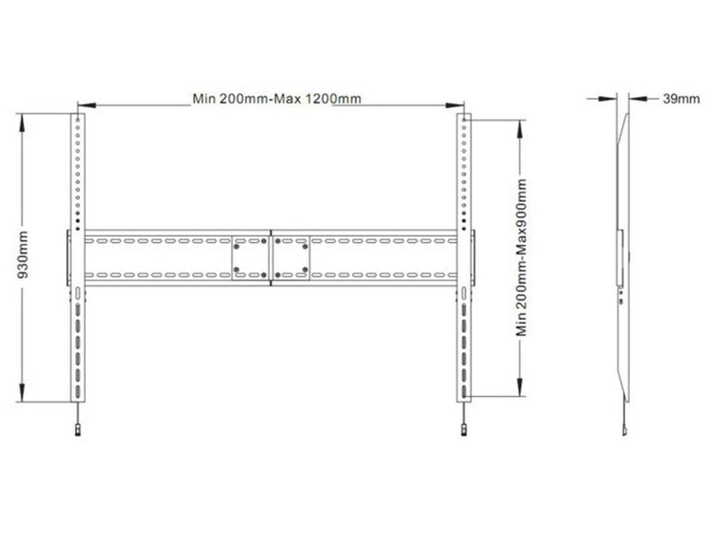 Multibrackets M Universal Wandmontage Fixed HD 125 kg 110" Up to 1200 x 900 mm