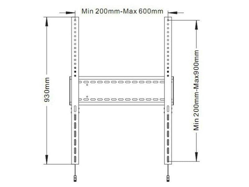 Multibrackets M Universal Wandmontage Fixed HD 125 kg 110" Up to 1200 x 900 mm