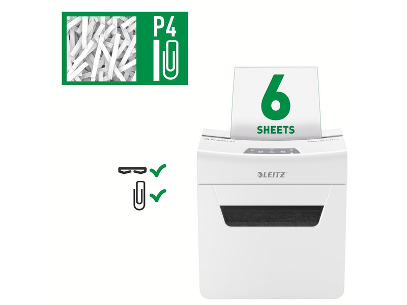 Leitz IQ 6X Protect Premium Aktenvernichter, Partikelschnitt, P4, 6 Blatt