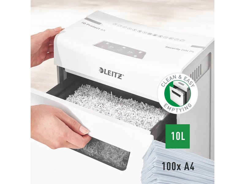 Leitz IQ 6X Protect Premium Aktenvernichter, Partikelschnitt, P4, 6 Blatt