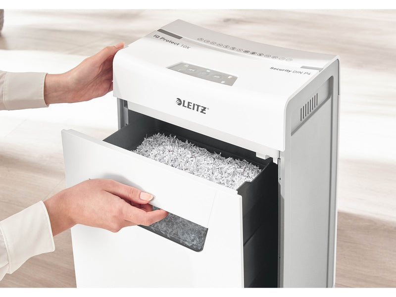 Leitz IQ 10X Protect Premium Aktenvernichter, Partikelschnitt, P4, 10 Blatt