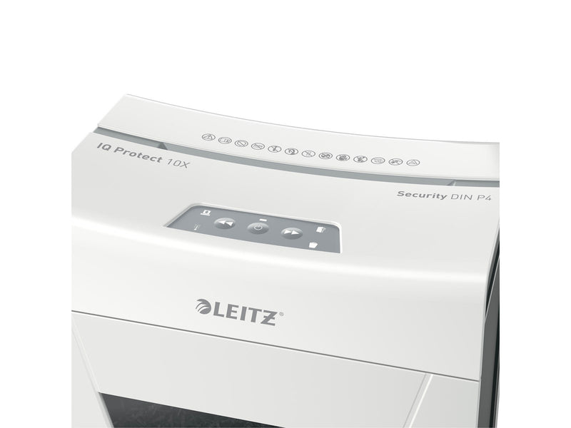 Leitz IQ 10X Protect Premium Aktenvernichter, Partikelschnitt, P4, 10 Blatt