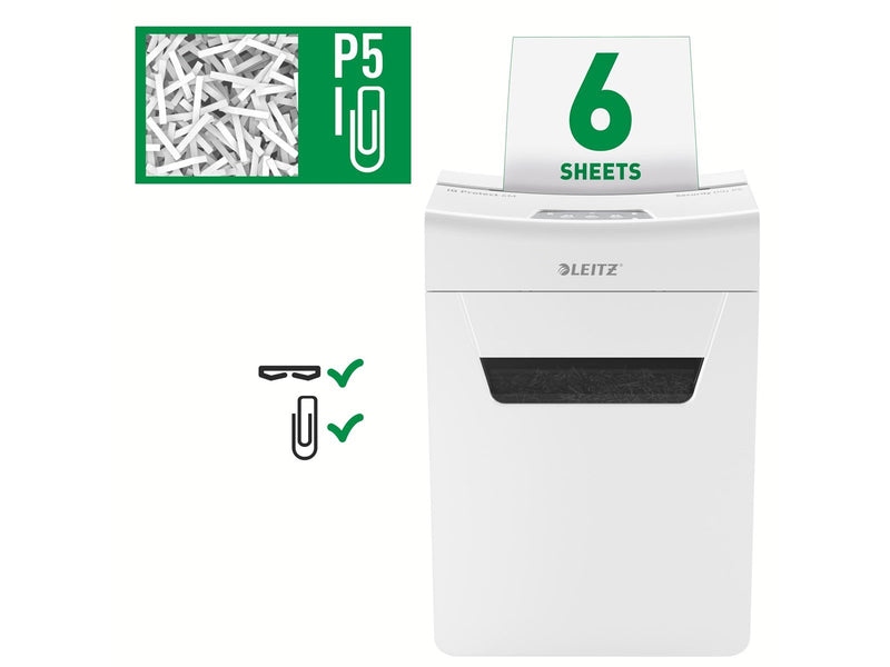 Leitz IQ 6M Protect Premium Aktenvernichter, Mikroschnitt, P5, 6 Blatt