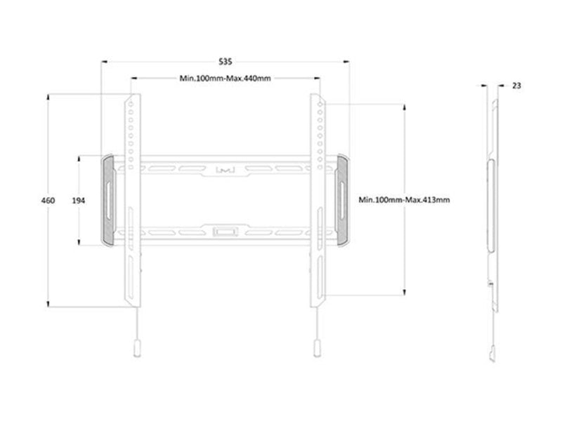 Multibrackets M Universal Wandmontage Fixed Medium
